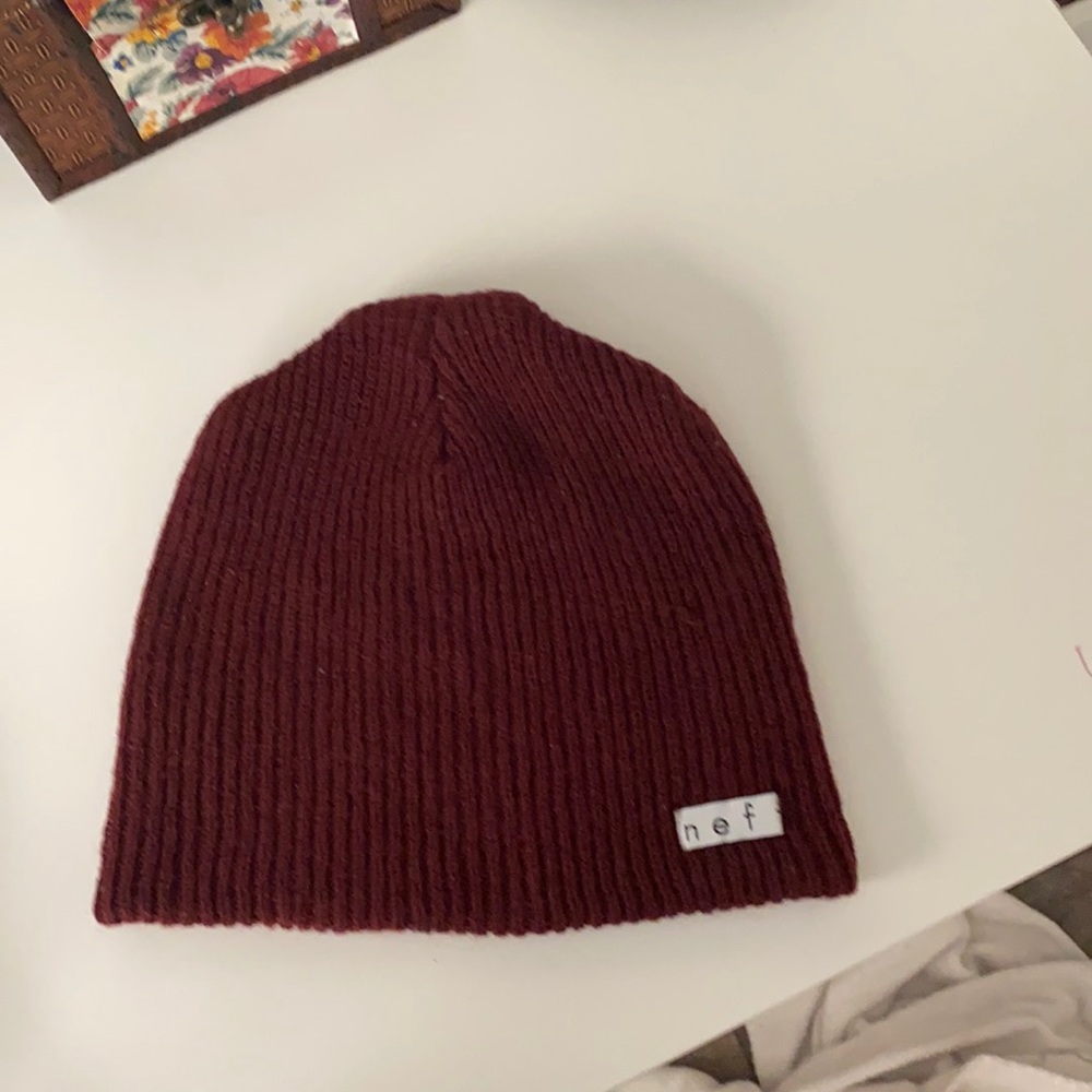 neff maroon beanie